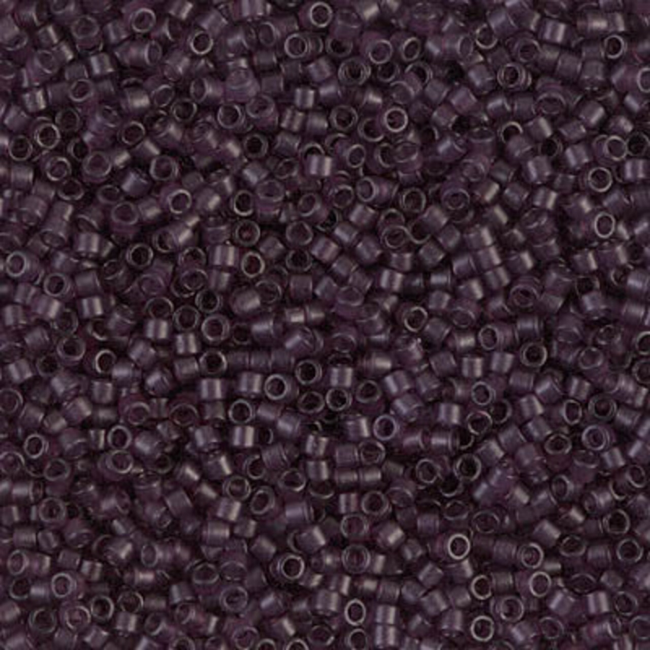 Miyuki Delica Bead 11/0 - DB0784 - Dyed Semi-Frosted Transparent Dark Smoky Amethyst